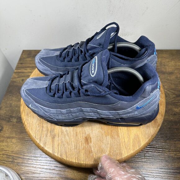 Nike Air Max 95 Shoes Mens Size 12 Blue Navy Suede Mesh Retro Running DO6704-400 - Picture 3 of 8